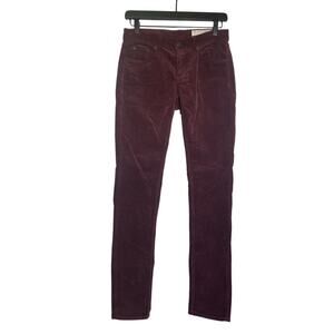 Rag & Bone Skinny Corduroy Pants Womens Size 25 Bordeaux Everyday Essential